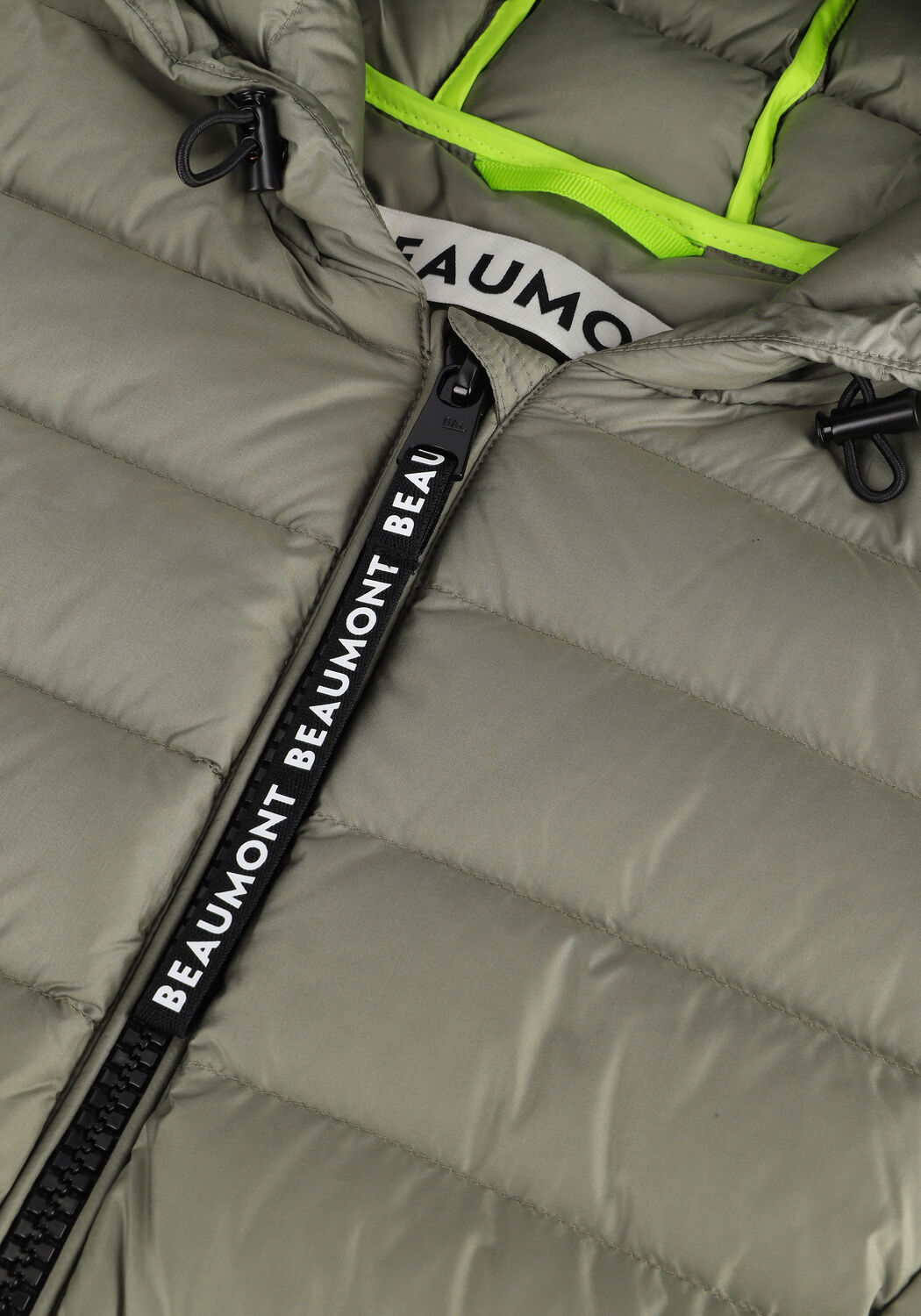 Donkergroene BEAUMONT Gewatteerde jas LONG HOODED JACKET - large