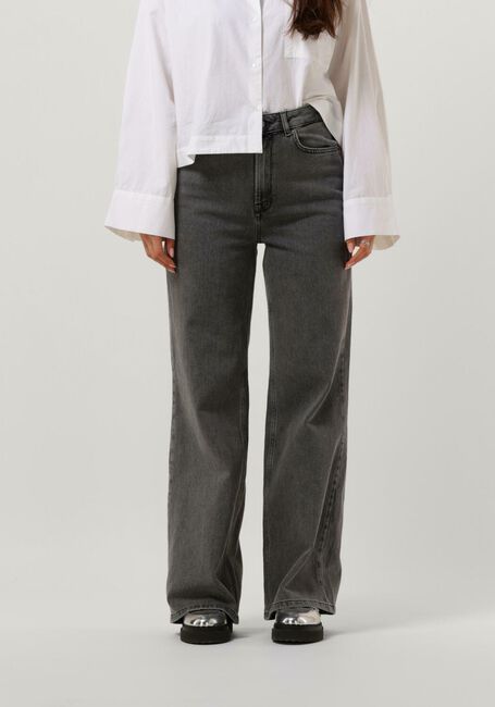 Lichtgrijze SELECTED FEMME Wide jeans SLFELOISE HW WIDE LIGHT GREY JEANS - large