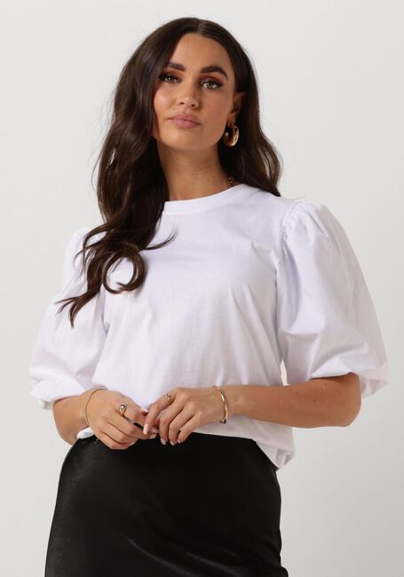 Witte NOTRE-V T-shirt NV-DOLF PUFF SLEEVE TOP - large
