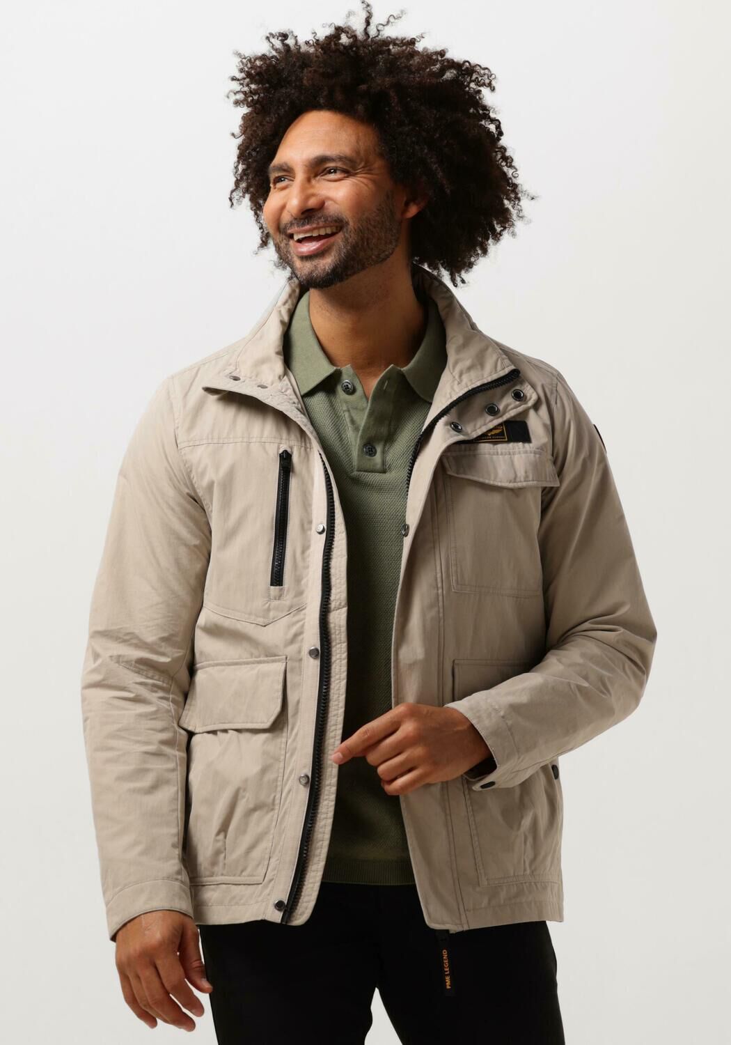 PME LEGEND Heren Jassen Semi Long Jacket Futurer Mech Cotton Beige