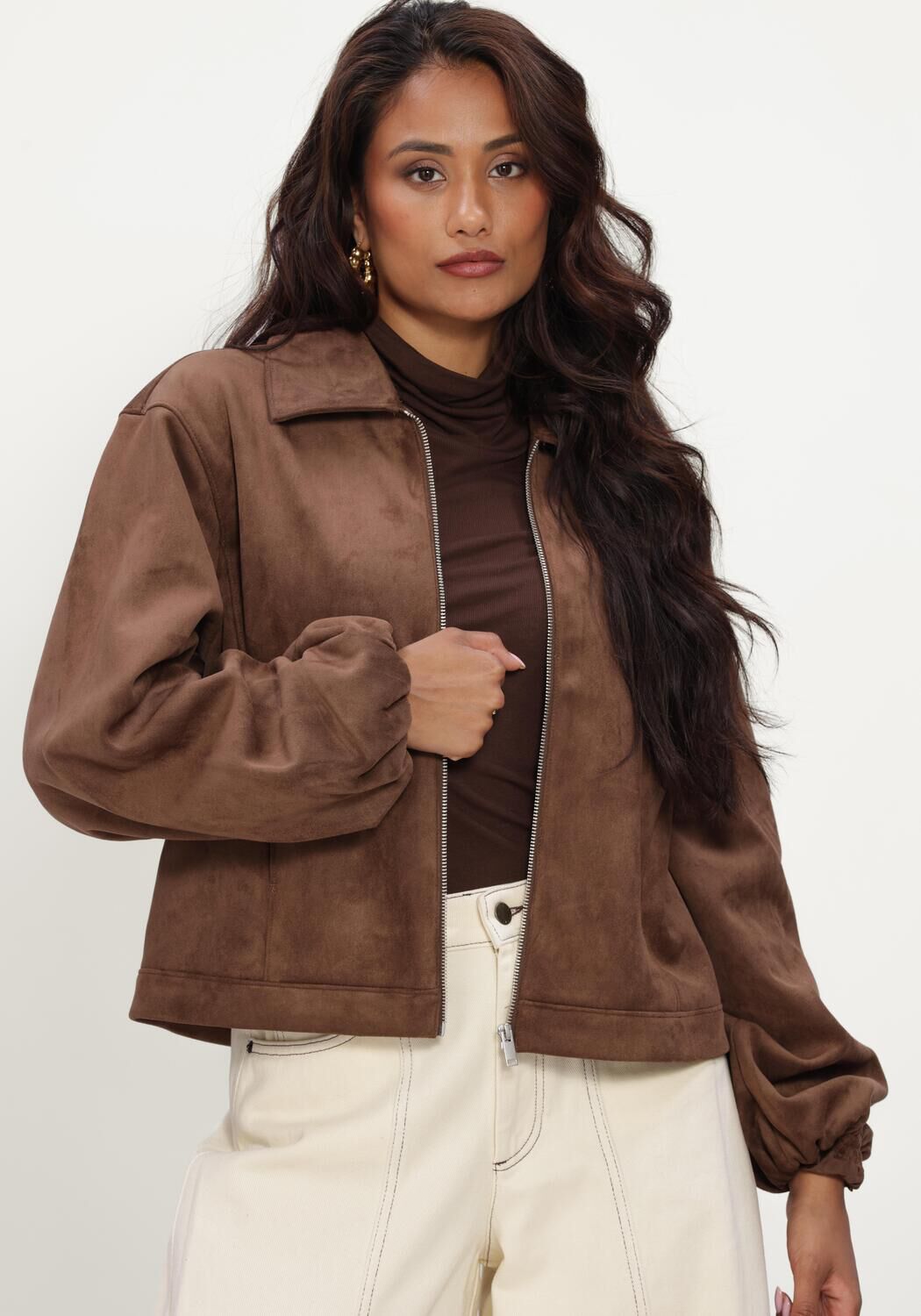Bruine OBJECT Jack OBJDENNA L/S SHORT JACKET NOOS - large