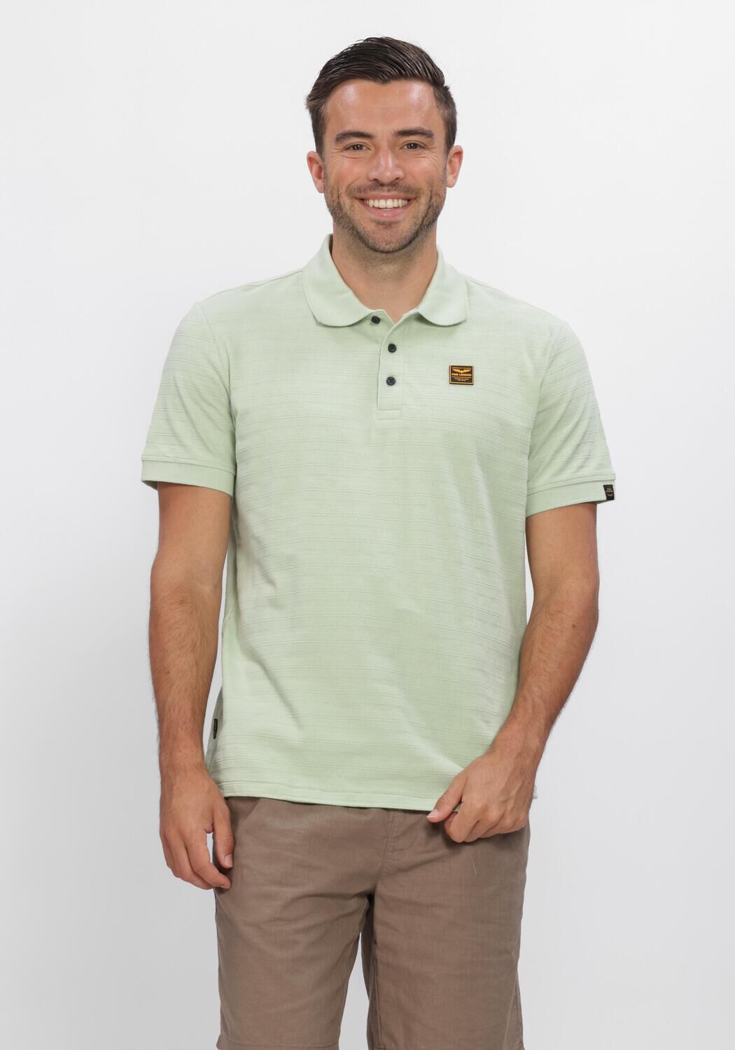 Mint PME LEGEND Polo SHORT SLEEVE POLO JACQUARD JERSEY STRIPE - large