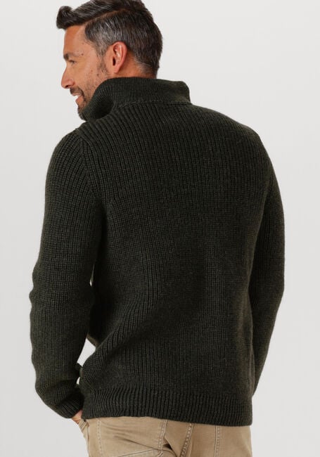 Donkergroene BARBOUR Trui NEW TYNE HALF ZIP KNITTED JUMPER - large