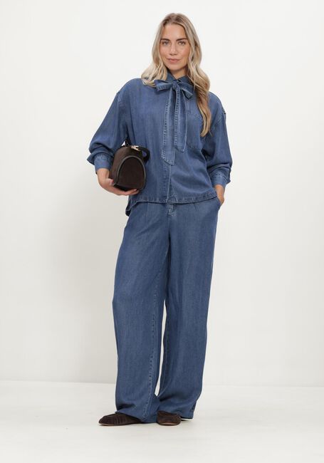 Blauwe SIMPLE Wijde broek WV-HVY-TENCEL-26-3 - large