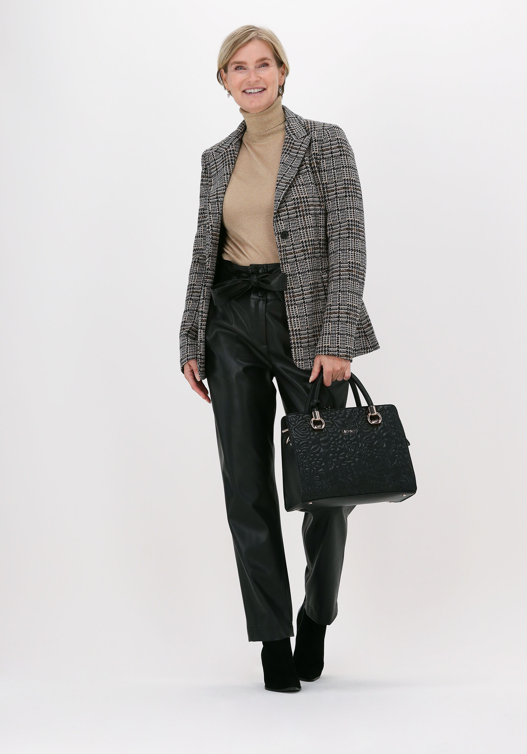 Borsa Donna Liu-jo L Tote Jacquard Nero BS25LJ62 2A5013 T0300 Grande