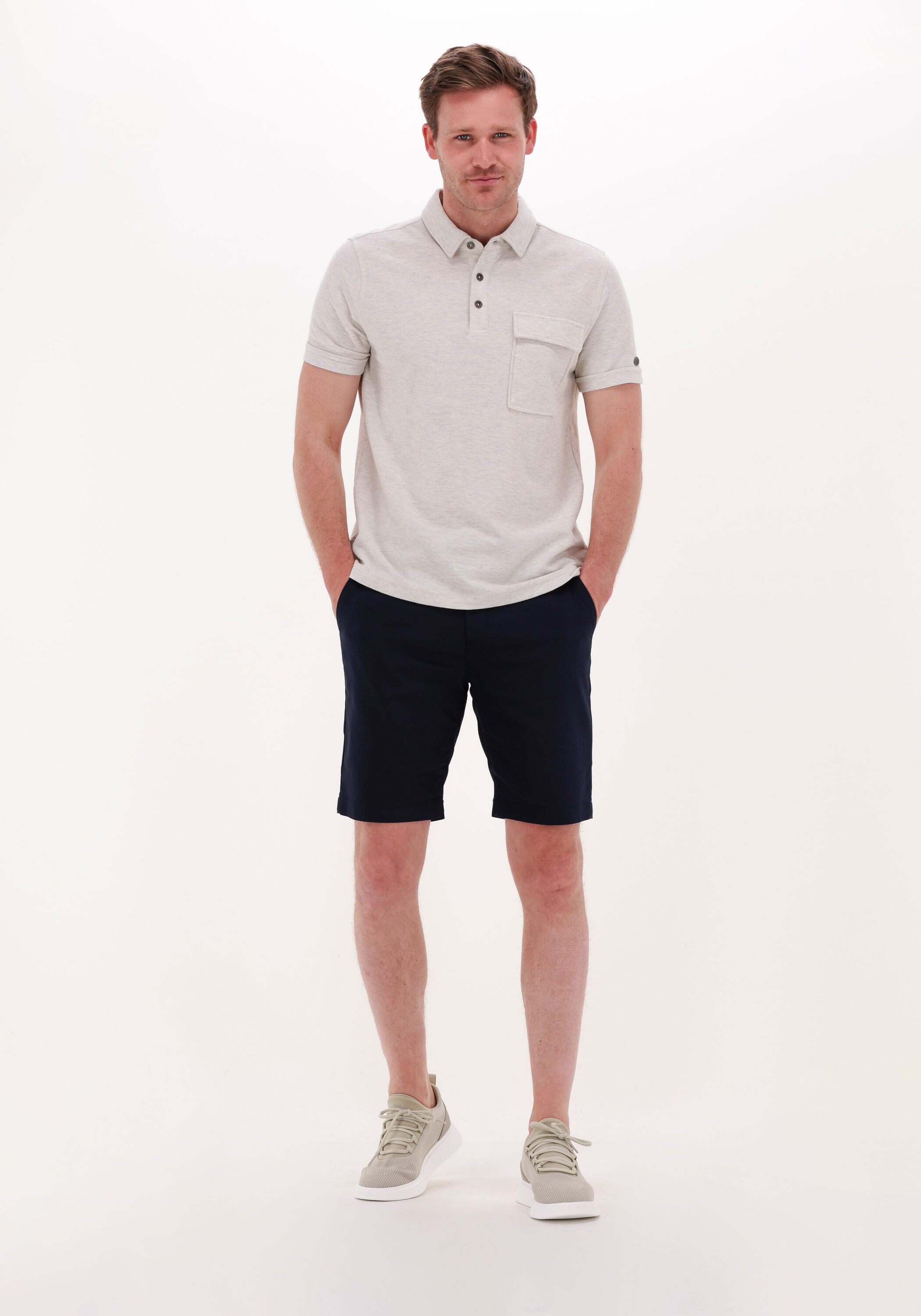 Donkerblauwe CAST IRON Korte broek CHINO SHORTS RISER STRETCH | Omoda