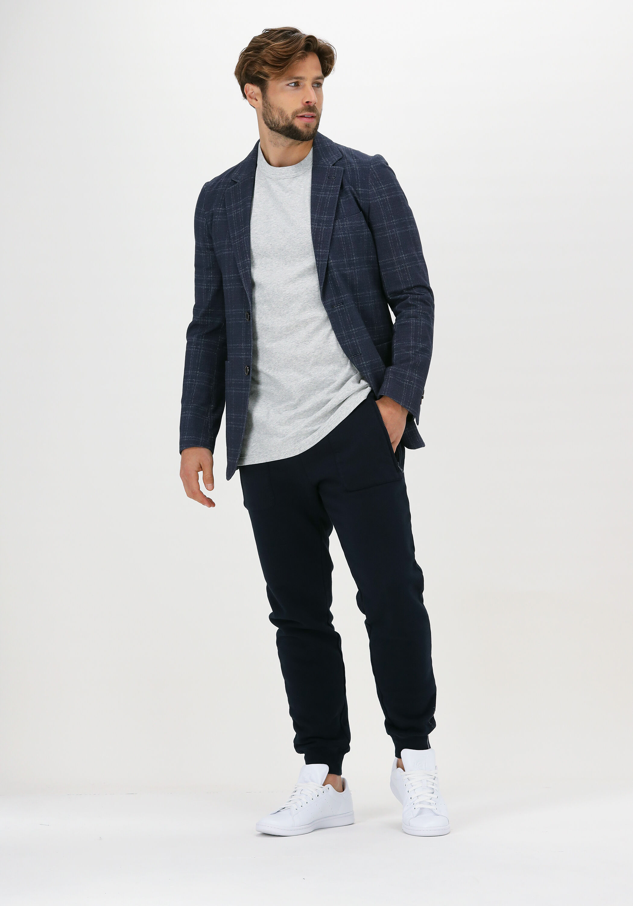 Donkerblauwe PROFUOMO Colbert JACKET KNITTED CH | Omoda