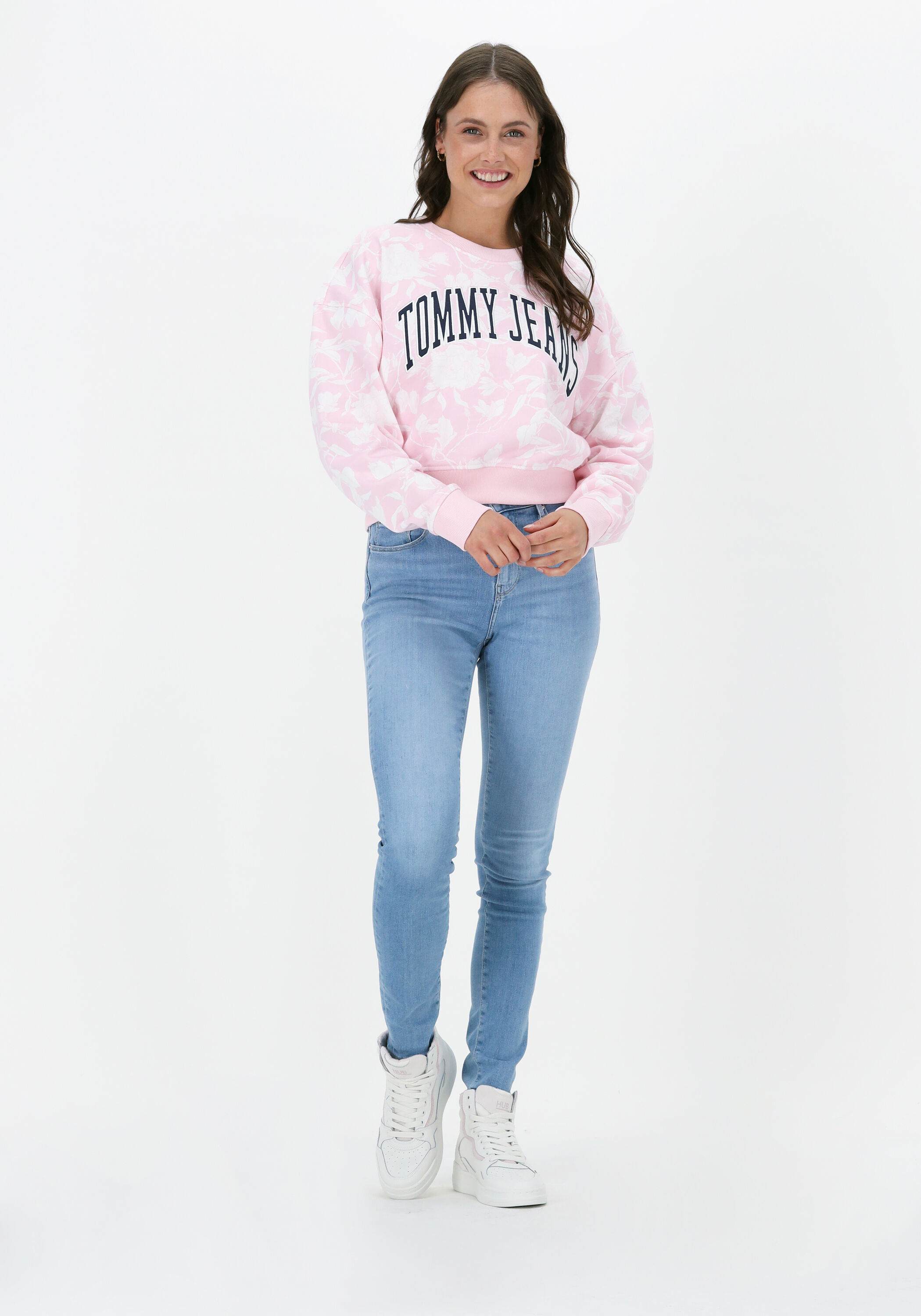 Roze TOMMY JEANS Trui TJW AOP CREW Omoda