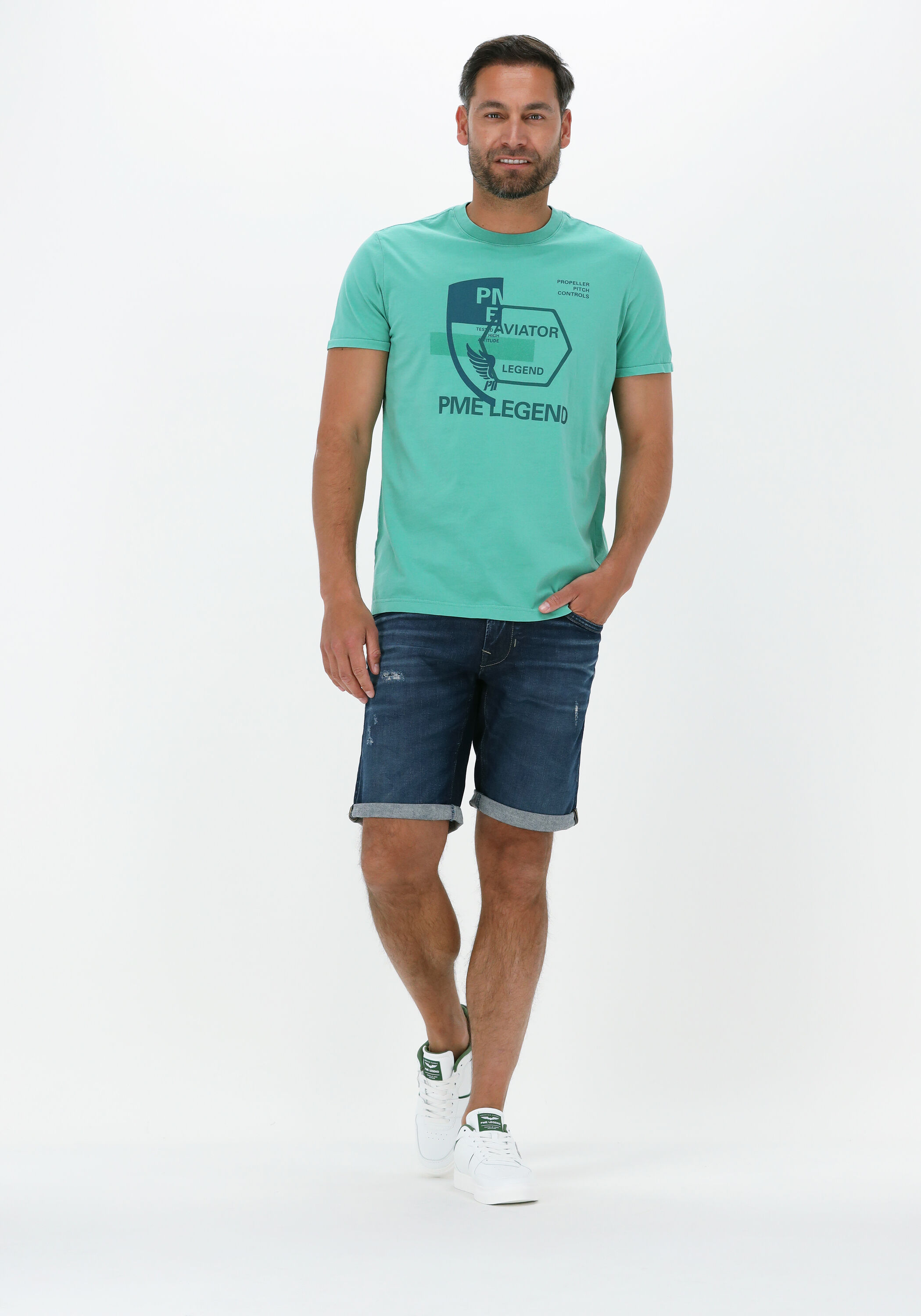 PME LEGEND T-Shirt Rundhals Jersey White Print Ptss Produktbild-Vorschau 13