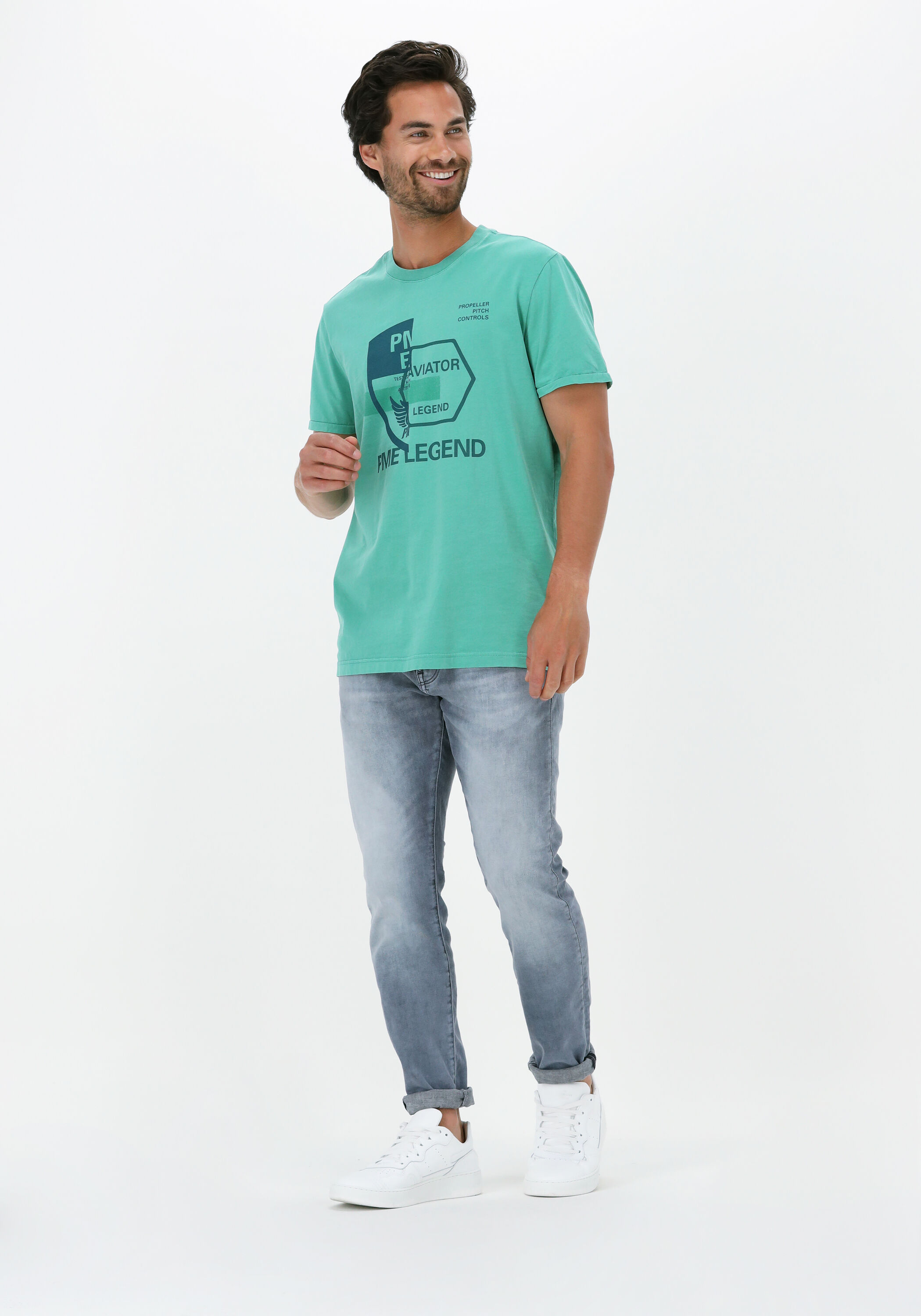 PME LEGEND T-Shirt Rundhals Jersey White Print Ptss Produktbild-Vorschau 7