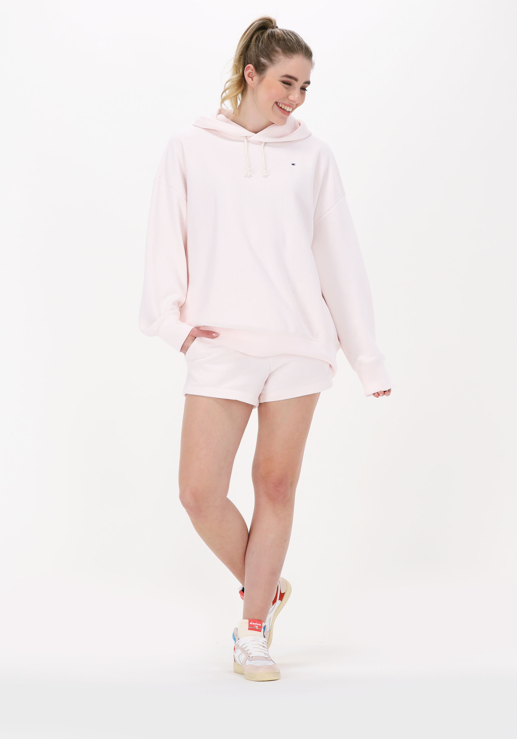 Roze champion hoodie hot sale
