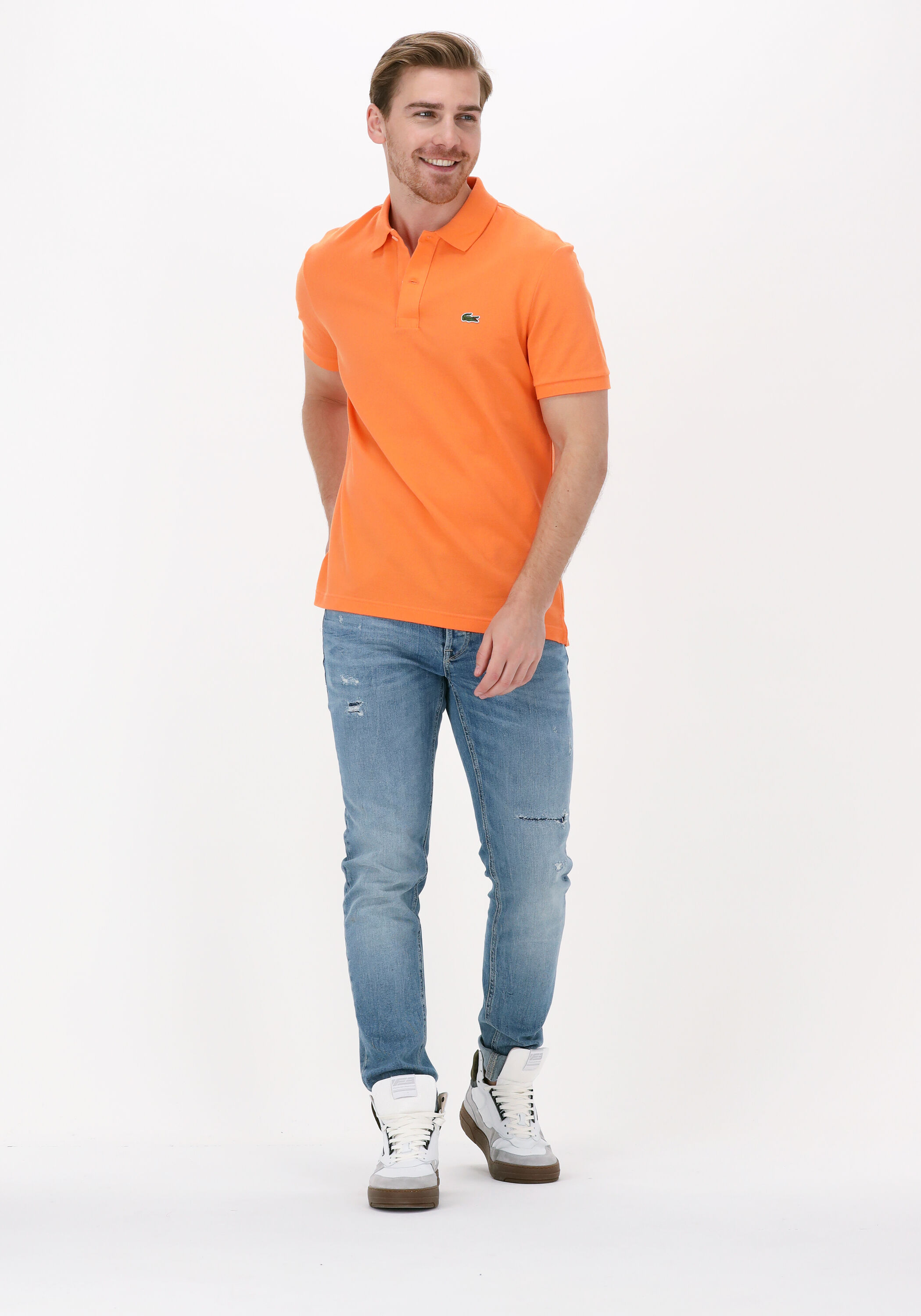 Polo lacoste orange fluo sale