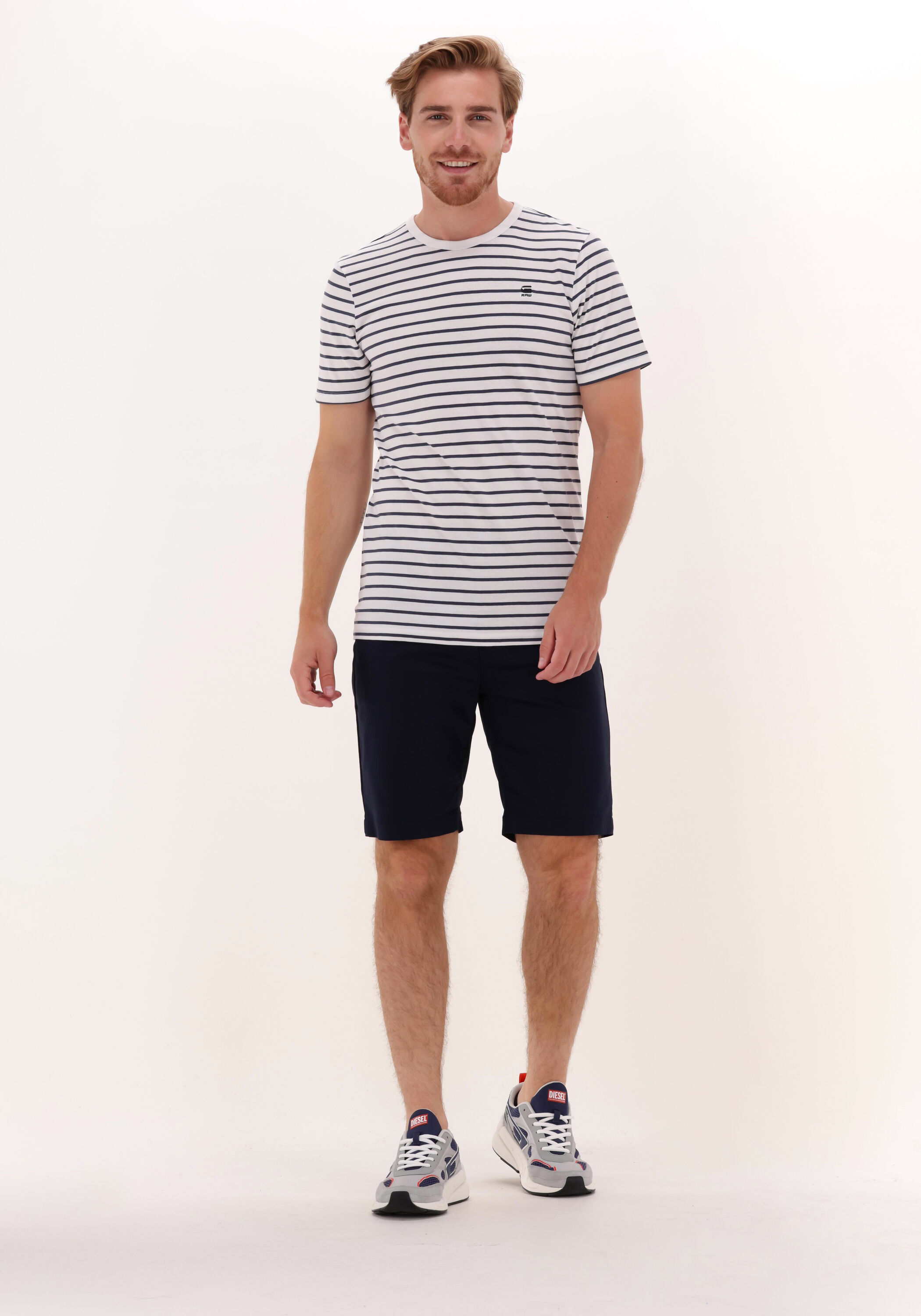 Donkerblauwe CAST IRON Korte broek CHINO SHORTS RISER STRETCH | Omoda