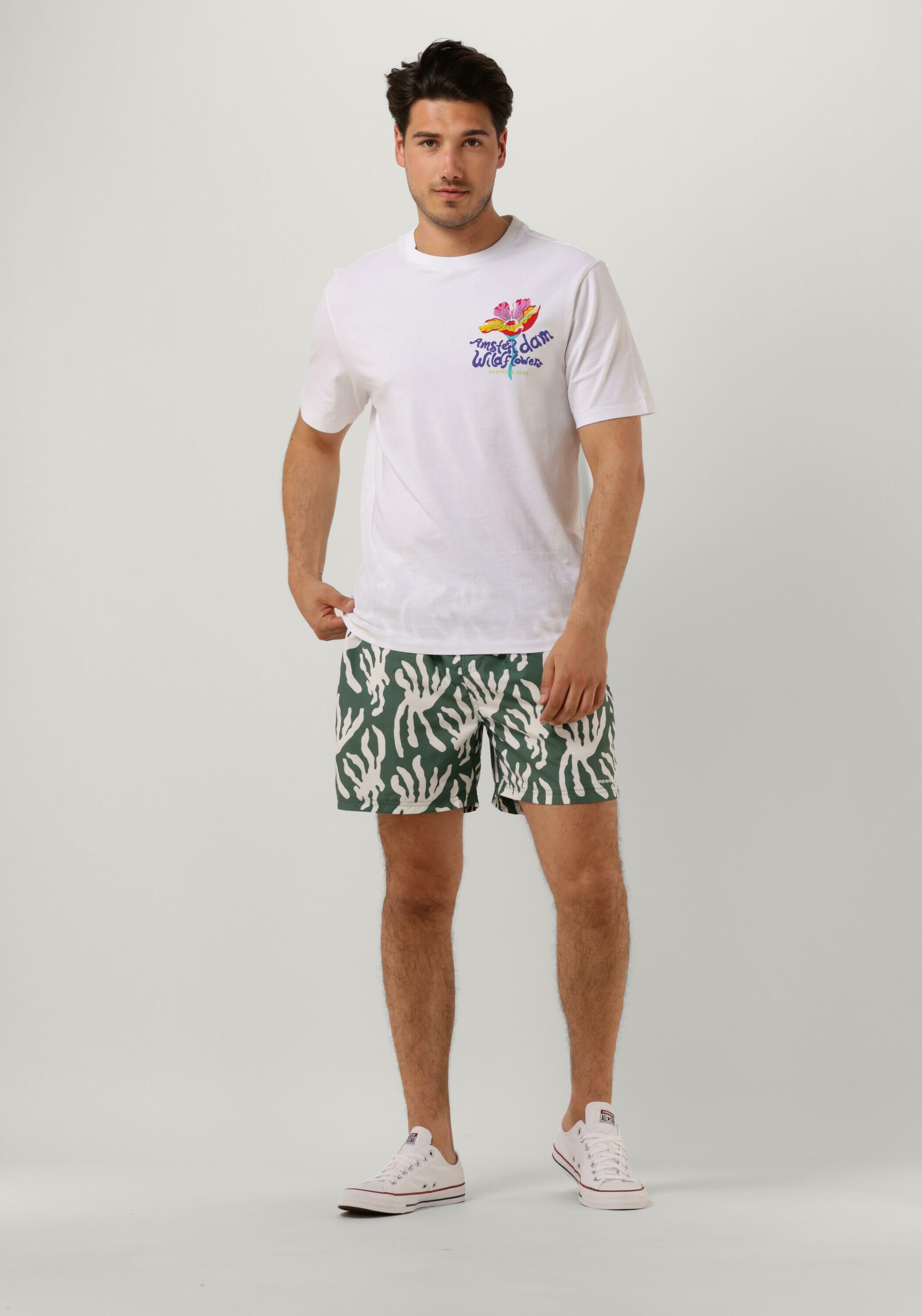 Witte SCOTCH & SODA T-shirt ENDLESS SUMMER ARTWORK TEE | Omoda
