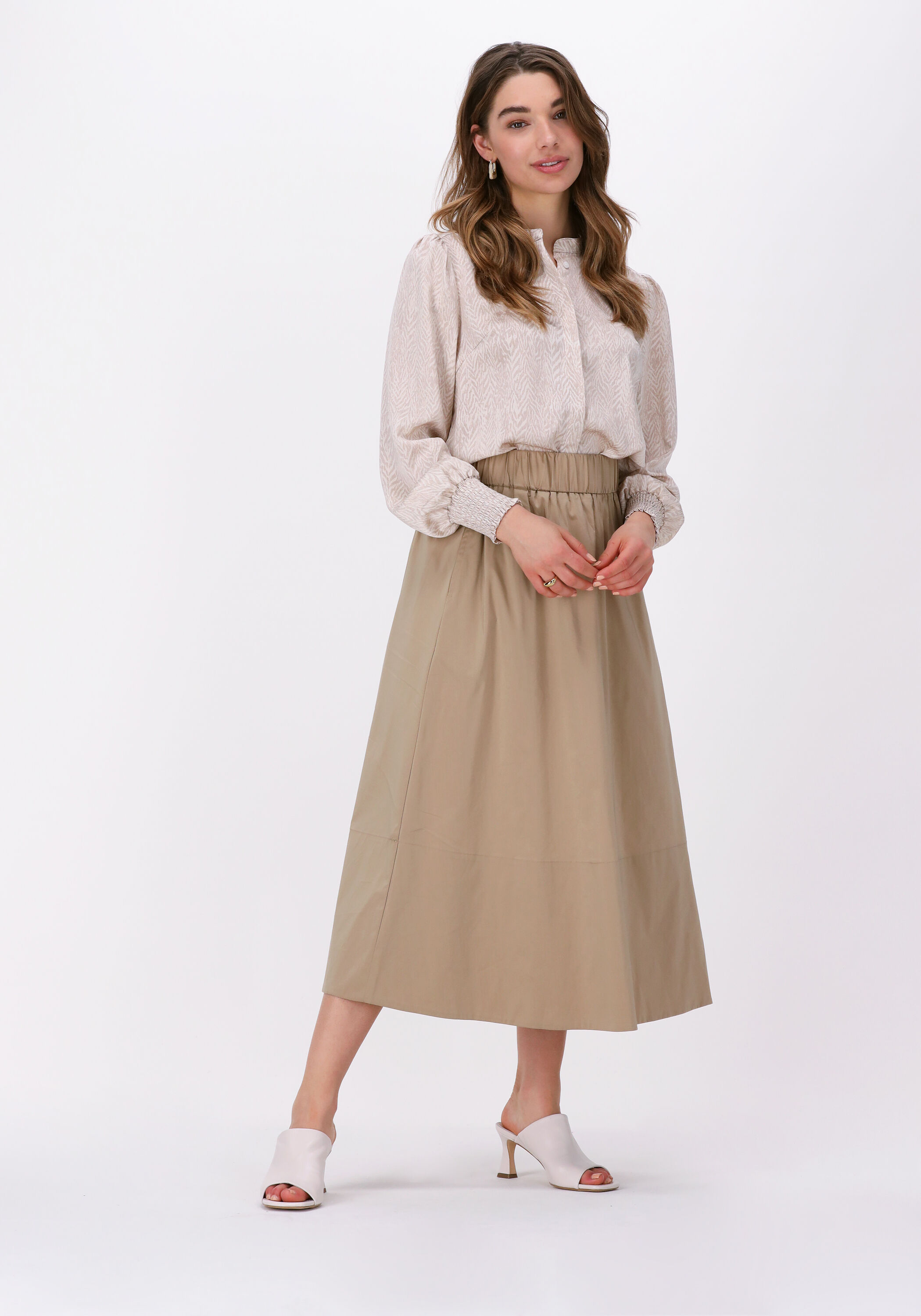 neo noir yara poplin skirt light taupe