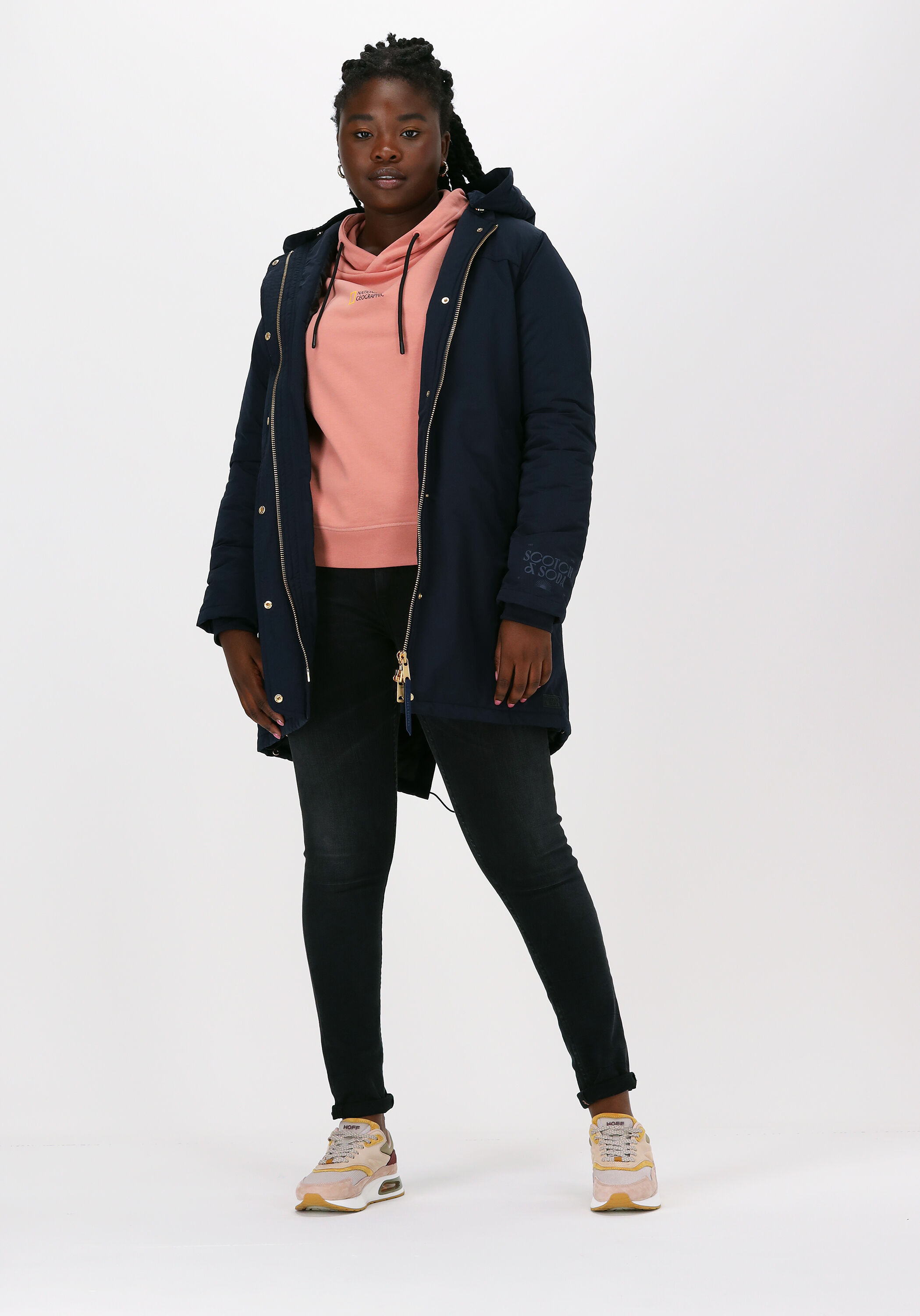 Perzik NATIONAL GEOGRAPHIC Sweater HOODY WITH CORD | Omoda