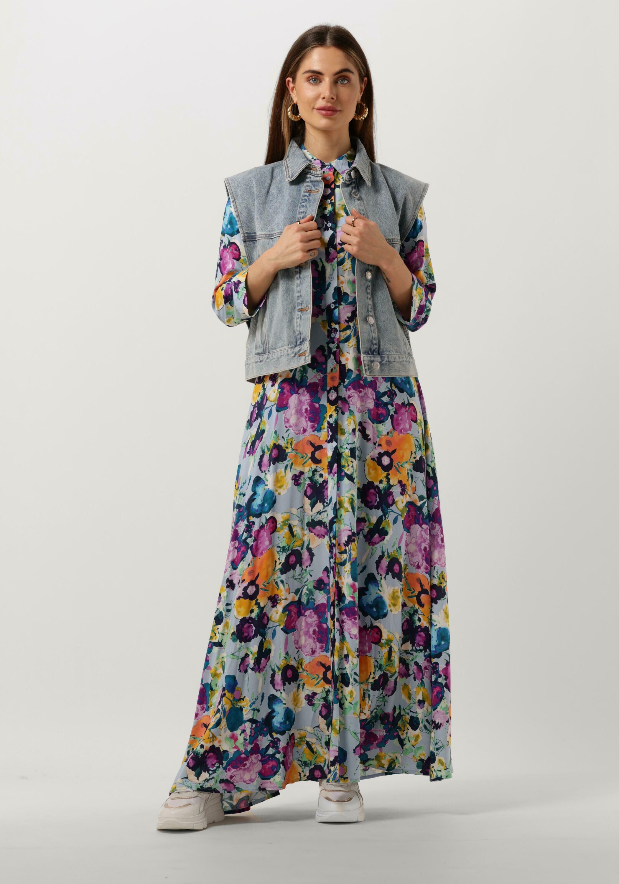 YAS YASSAVANNA LONG SHIRT DRESS - Vestido Largo - Winetasting/white