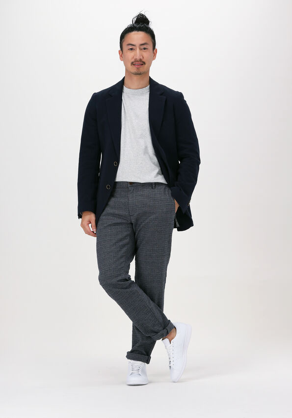 Donkerblauwe PROFUOMO Colbert JACKET KNIT PIQUE | Omoda