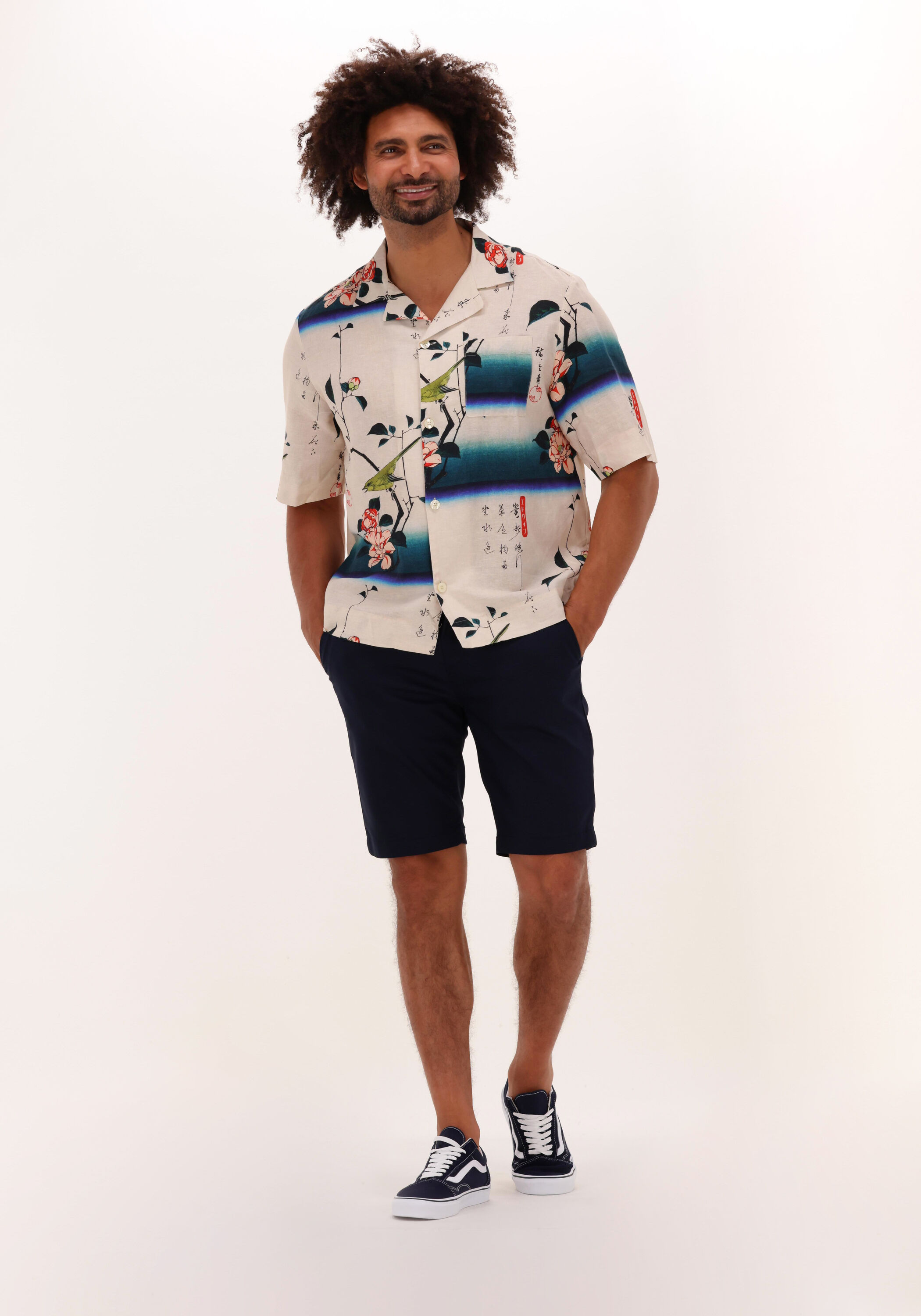 Donkerblauwe CAST IRON Korte broek CHINO SHORTS RISER STRETCH | Omoda