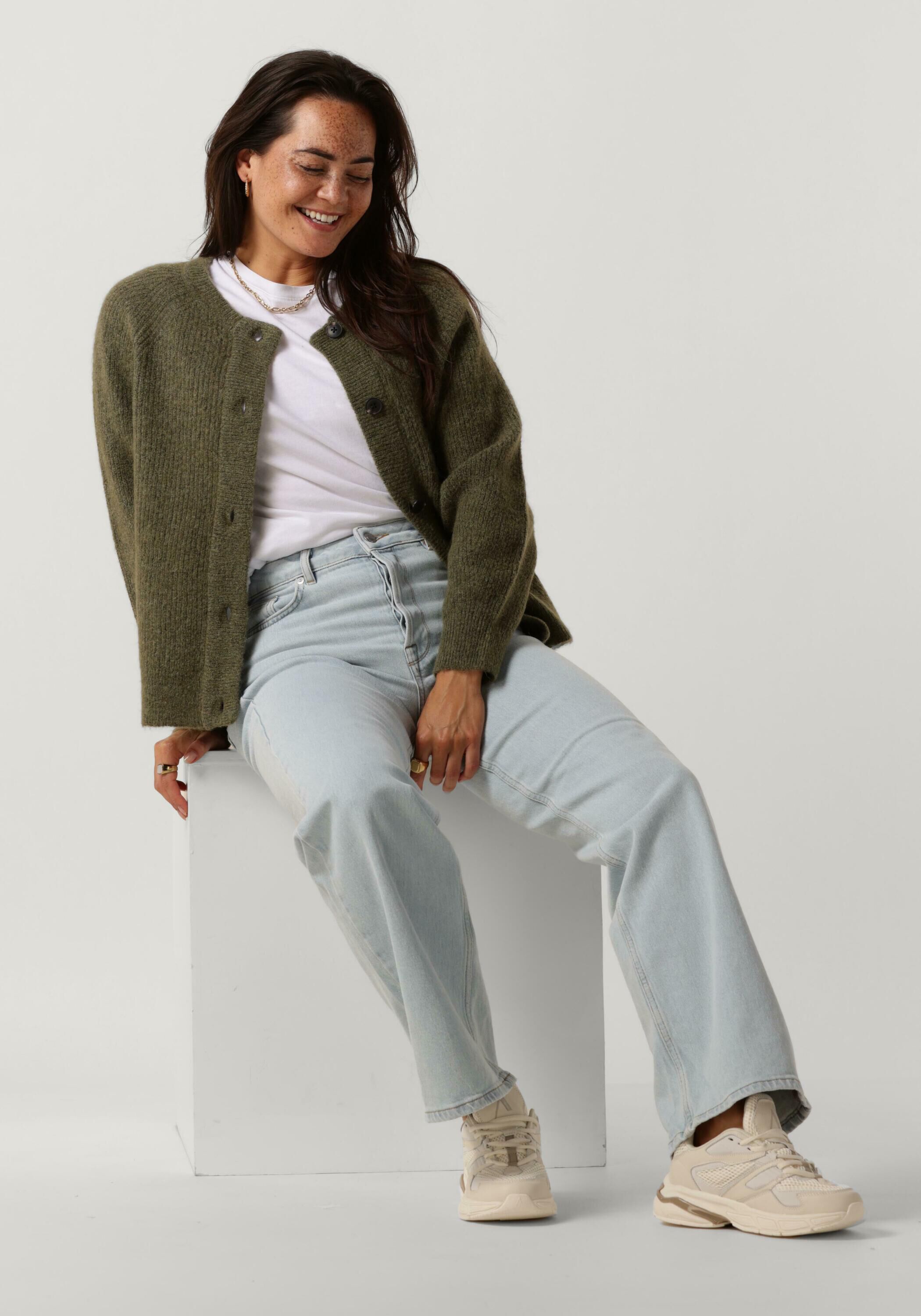 SELECTED FEMME Dames Gebreide Lange Cardigan SLFLULU New LS - Fig, Maat M