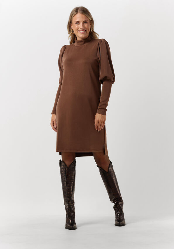 Bruine MY ESSENTIAL WARDROBE Mini Jurk ELLE PUFF DRESS Omoda bruine-my-essential-wardrobe-mini-jurk-elle-puff-dress-omoda