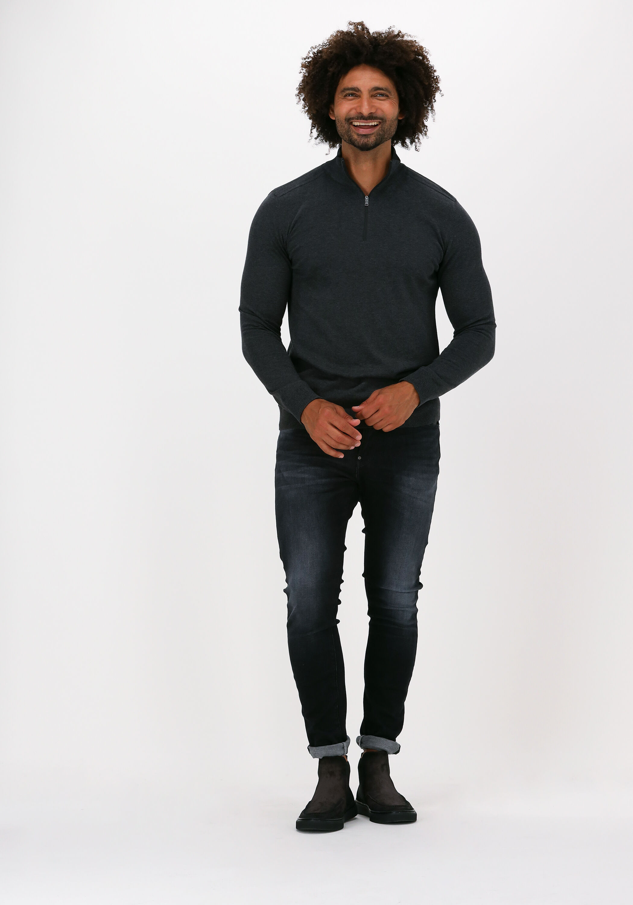 SELECTED HOMME Cardigan Uomo Con Cerniera Intera | Slhberg Cardigan B Noos, Colletto Alto, Polsini A Coste, Cotone