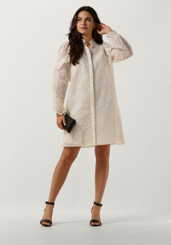 Gebroken Wit NEO NOIR Mini Jurk ABBY EMBROIDERY DRESS Omoda gebroken-wit-neo-noir-mini-jurk-abby-embroidery-dress-omoda