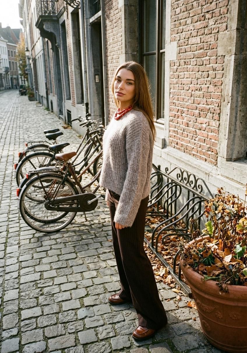 Bruine CO'COUTURE Wijde broek ZELLACC WIDE LL PANT | Omoda Bruine CO'COUTURE Wijde broek ZELLACC WIDE LL PANT | Omoda