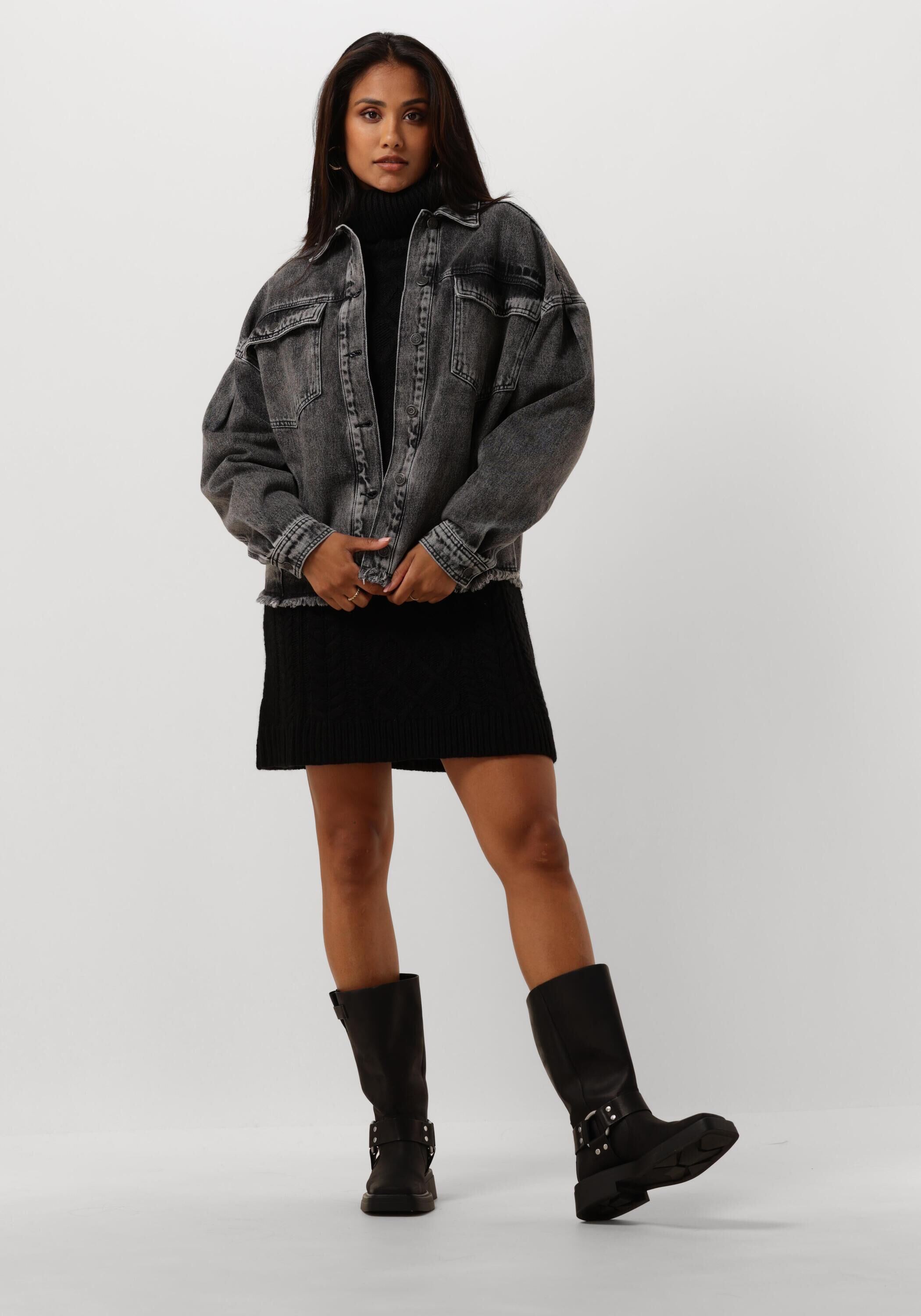 Grijze ALIX THE LABEL Spijkerjas LADIES WOVEN SEQUIN DENIM JACKET