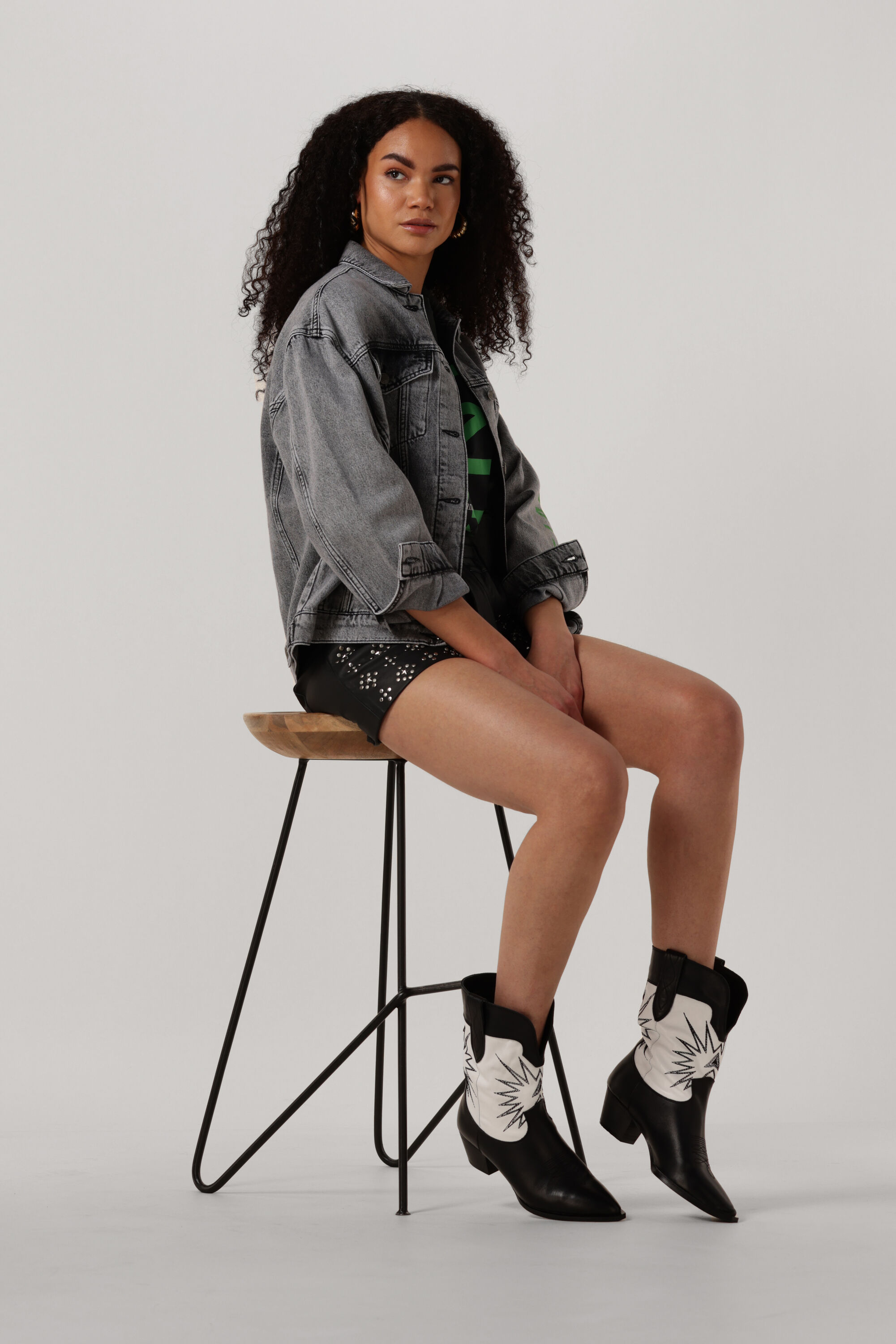 Grijze ALIX THE LABEL Spijkerjas LADIES WOVEN DENIM JACKET | Omoda