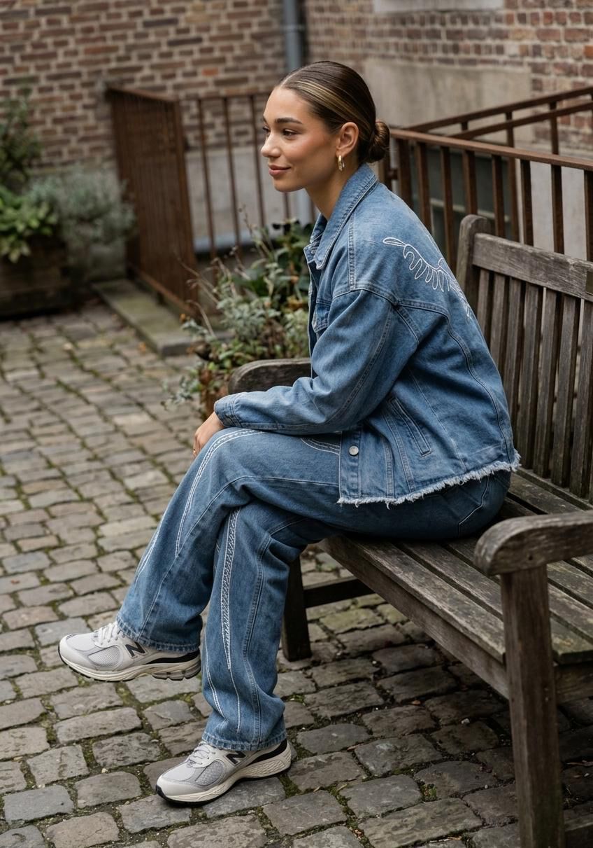 Lichtblauwe ALIX THE LABEL Spijkerjas LADIES WOVEN DENIM JACKET