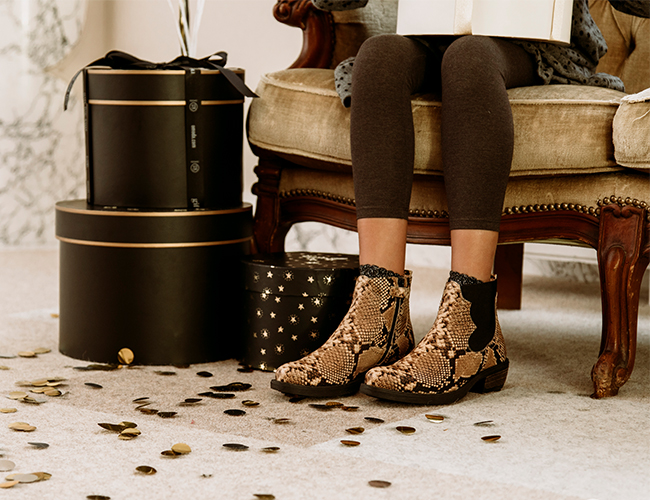 Unisa chelsea boots met slangenprint