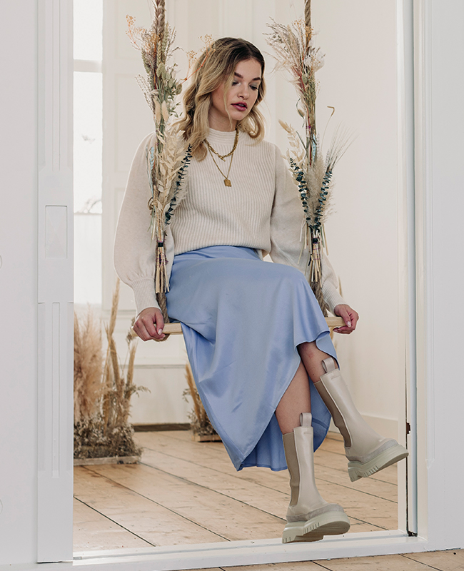 Bobbi Matt | VIA VAI beige hoge chelsea boots | VIA VAI