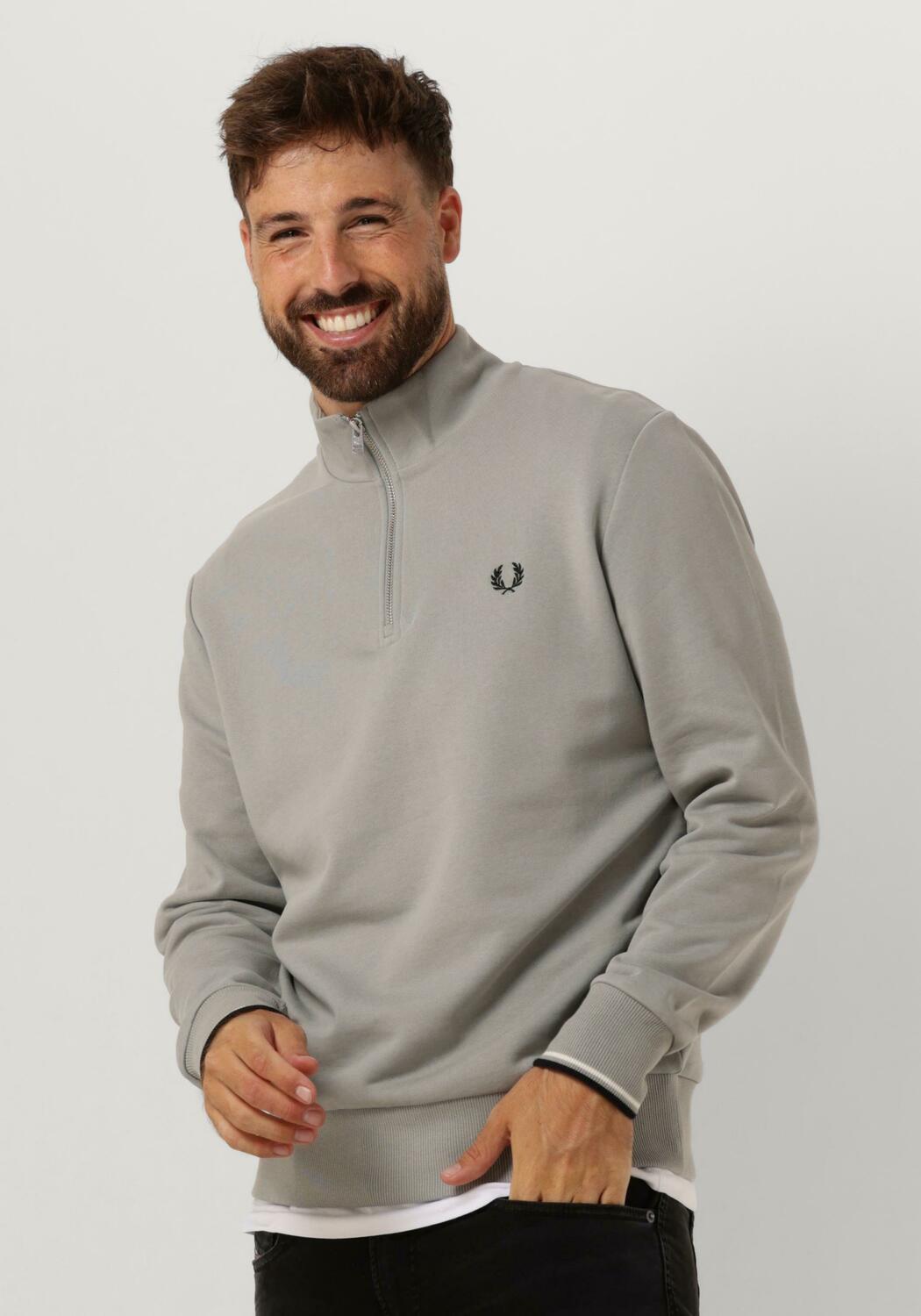 Beige FRED PERRY Sweater HALF ZIP SWEATSHIRT | Omoda