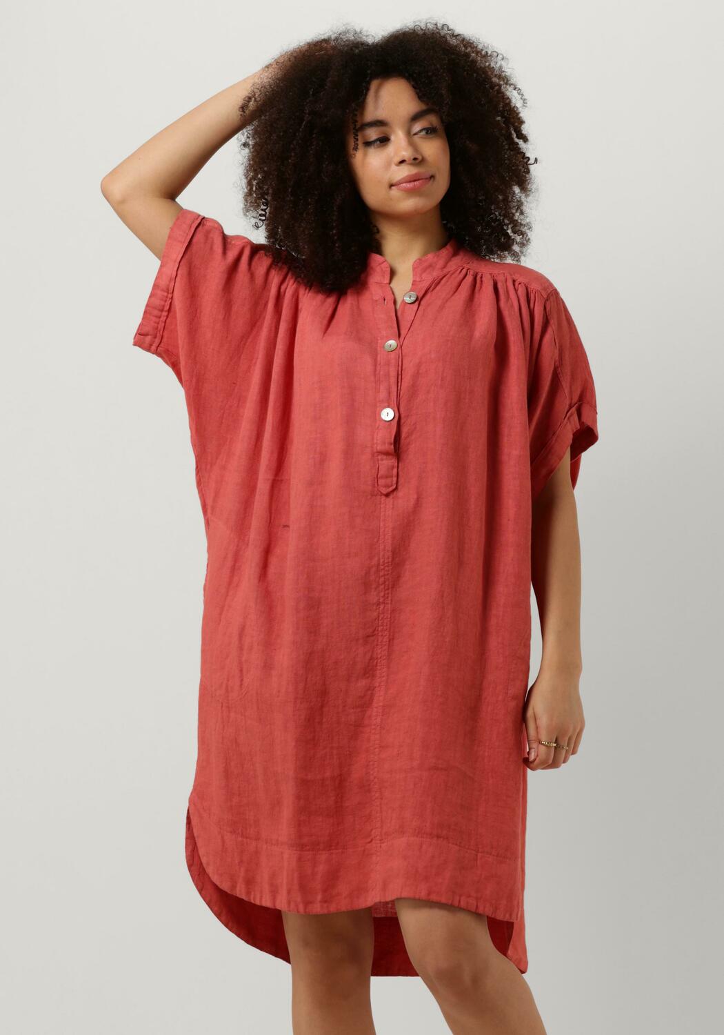 Roze BY BAR Mini jurk AMBER LINEN DRESS Omoda
