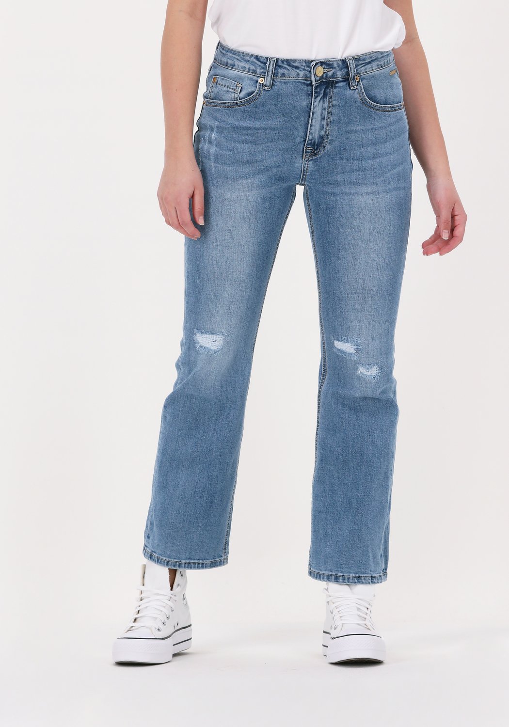 Blauwe SUMMUM Bootcut jeans BOOTCUT CROPPED JEANS TWILL ST Omoda
