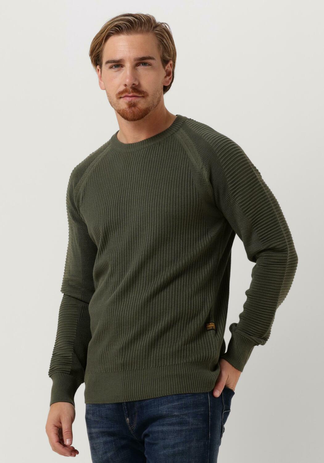 Groene G-STAR RAW Trui BIKER R KNIT | Omoda