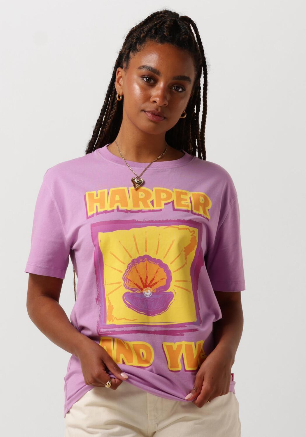 Paarse HARPER & YVE T-shirt SHELL-SS | Omoda