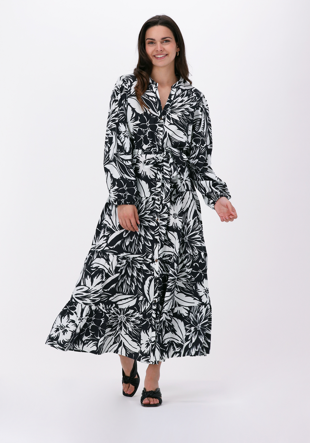 SUMMUM Maxi jurk DRESS TWO TONE FLOWER | Omoda