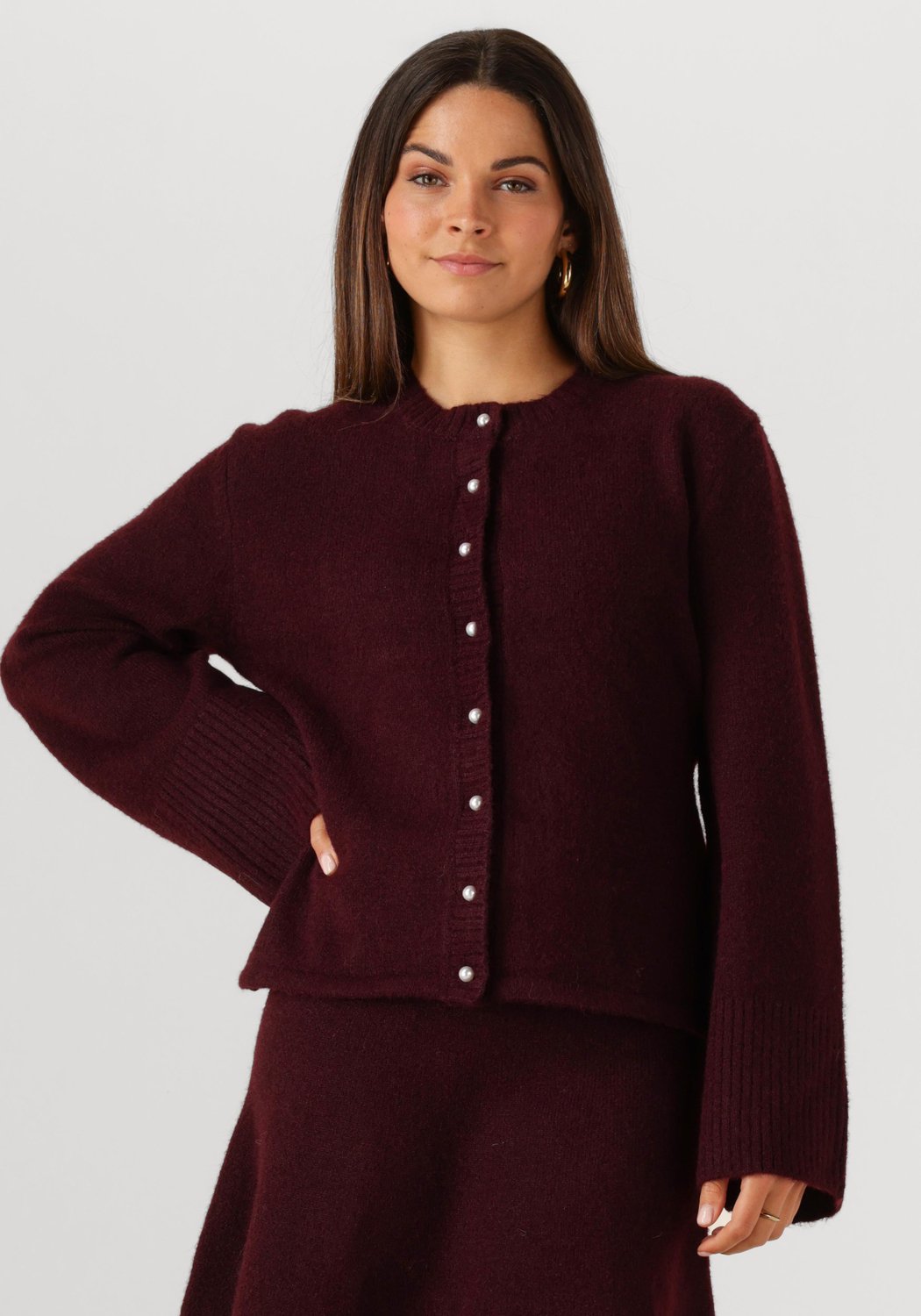 bordeaux neo noir vest mixie knit cardigan - Omoda
