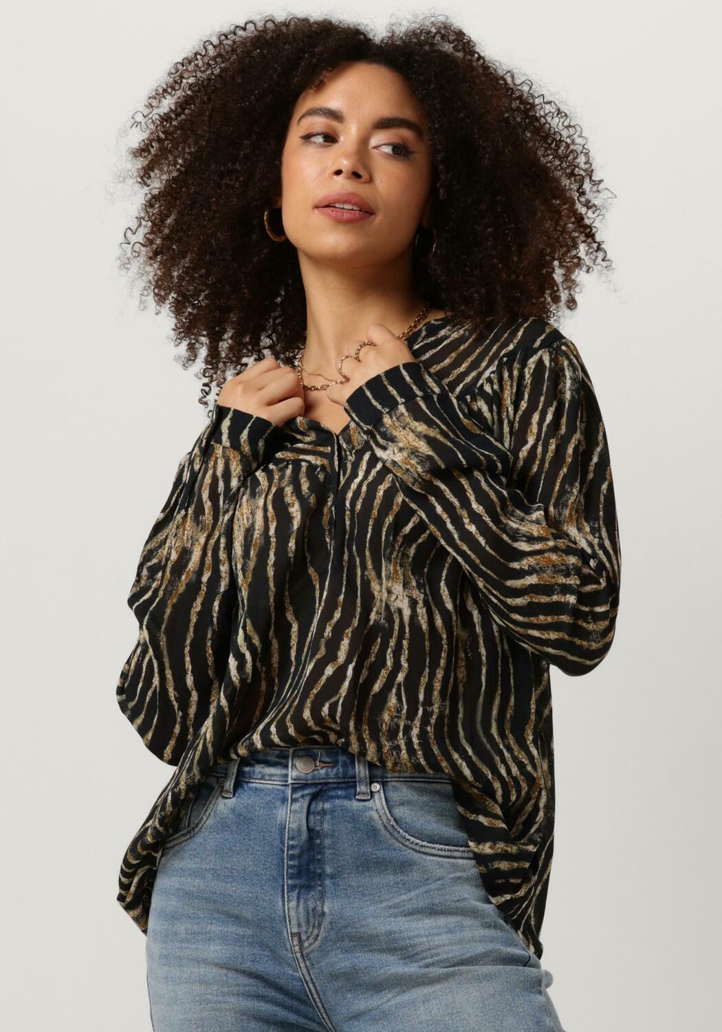 3020051 Oil Blue Round Collar Blouse main image 1
