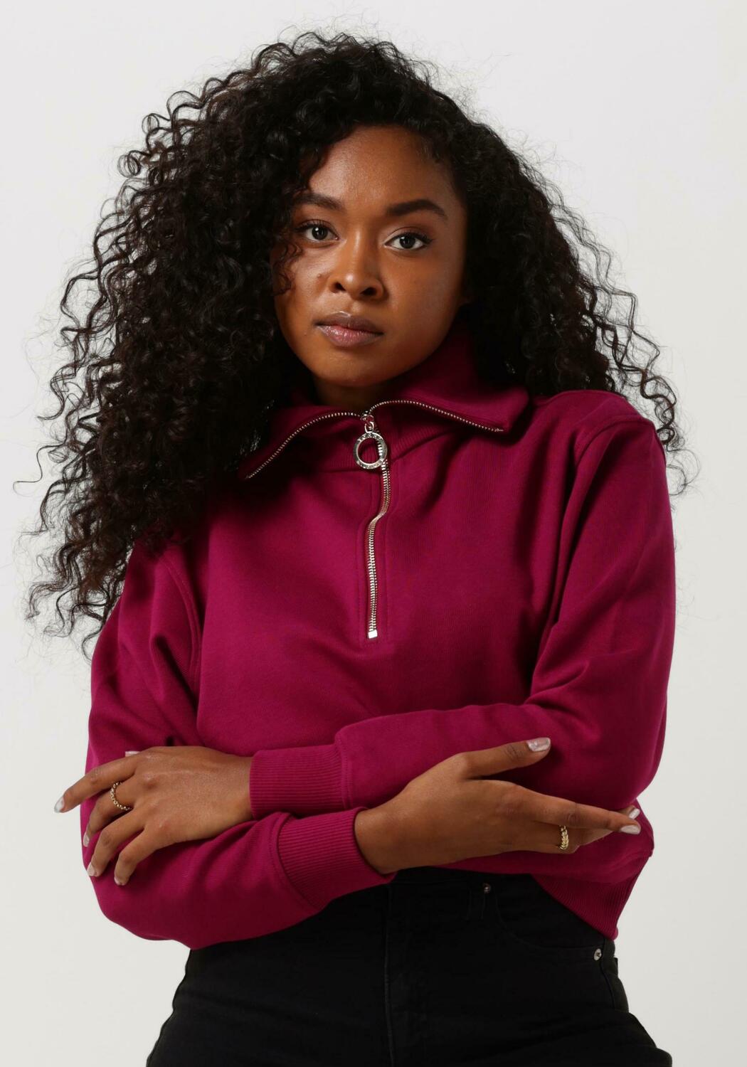 Tyyyy Fuchsia TOMMY HILFIGER Trui RELAXED COSY 1/2 ZIP SWEATSHIRT | Omoda