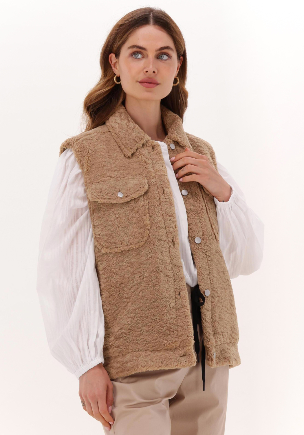 Camel SELECTED FEMME Bodywarmer SLFJANY TEDDY VEST W Omoda