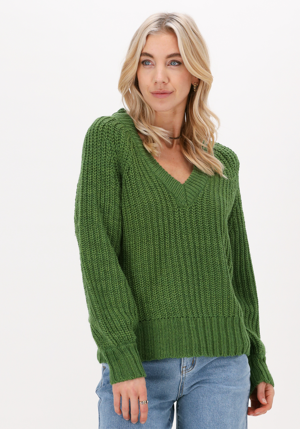 Groene OBJECT Trui JAMALIA L S KNIT PULLOVER Omoda