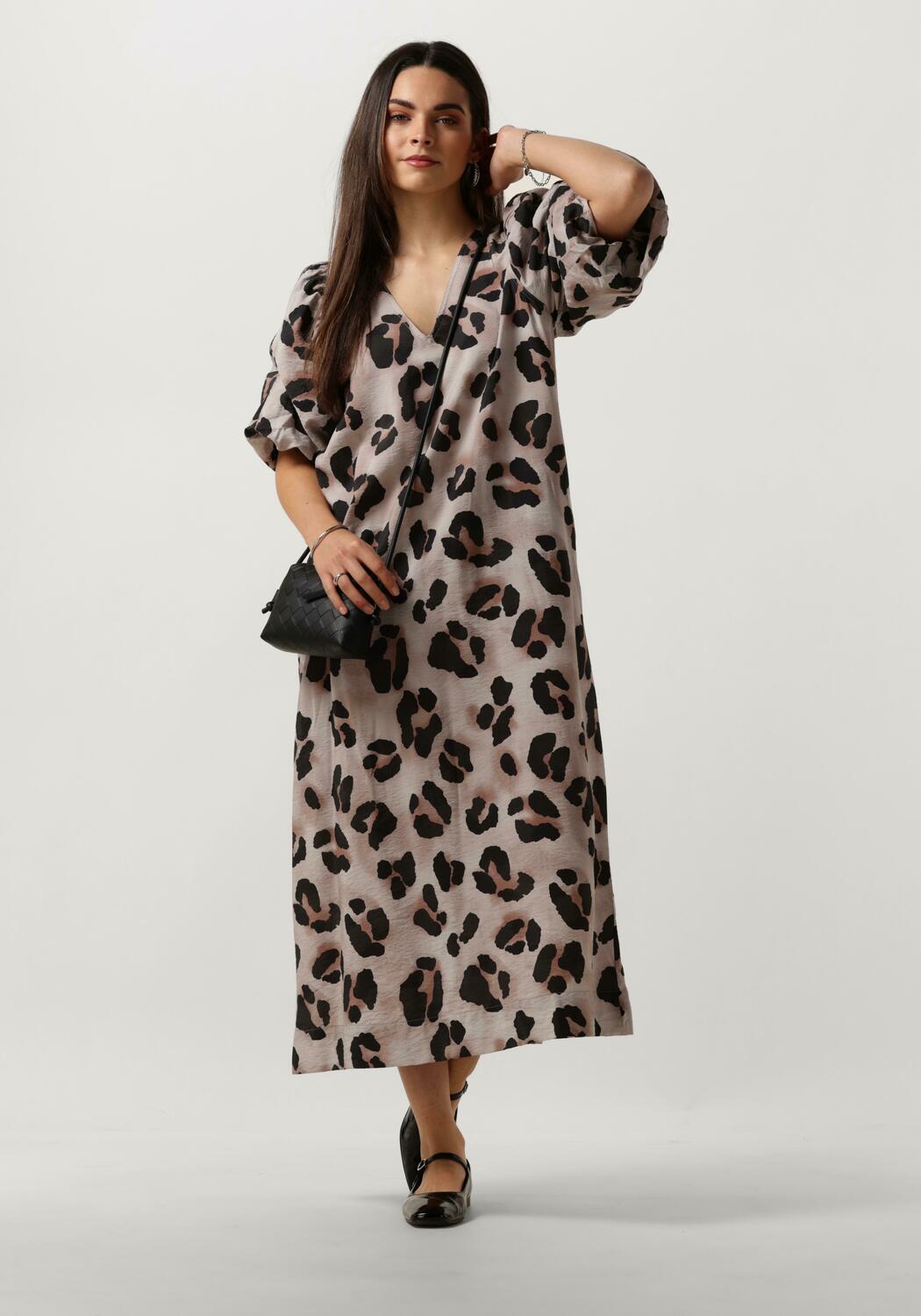 Zand BY BAR Midi jurk JUTA CHEETAH DRESS