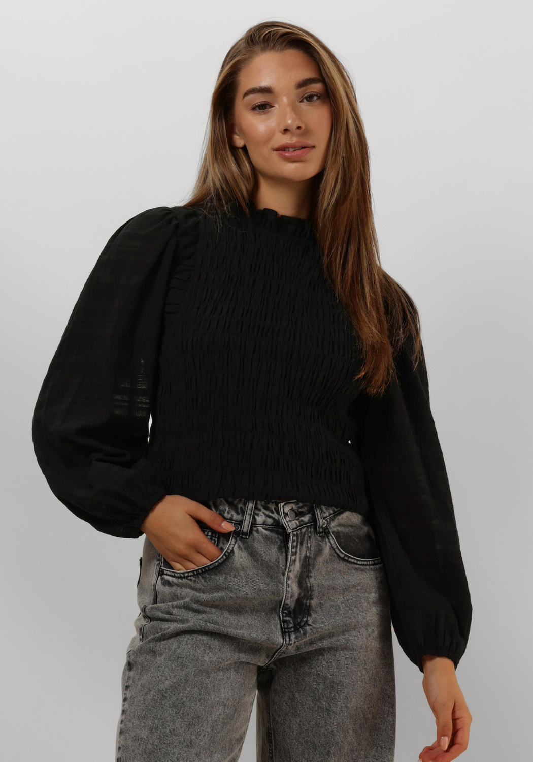 SFeodora Blouse with smock neck main image 1