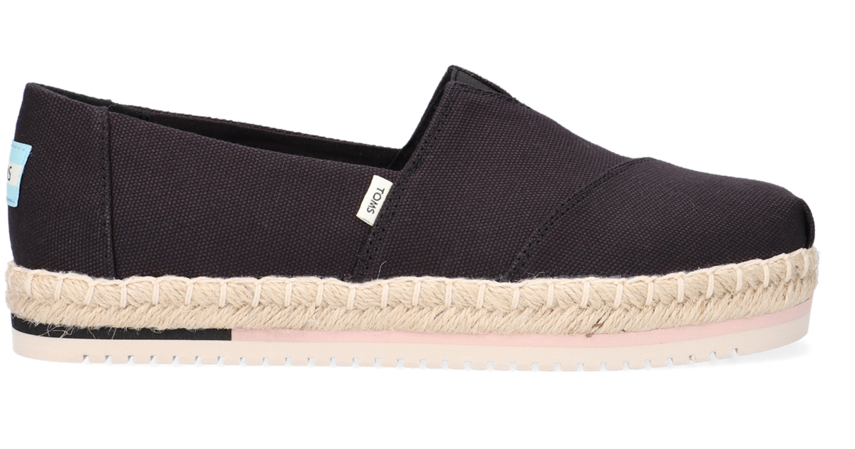 Zwarte TOMS Espadrilles ALPARGATA PLATFORM ROPE | Omoda