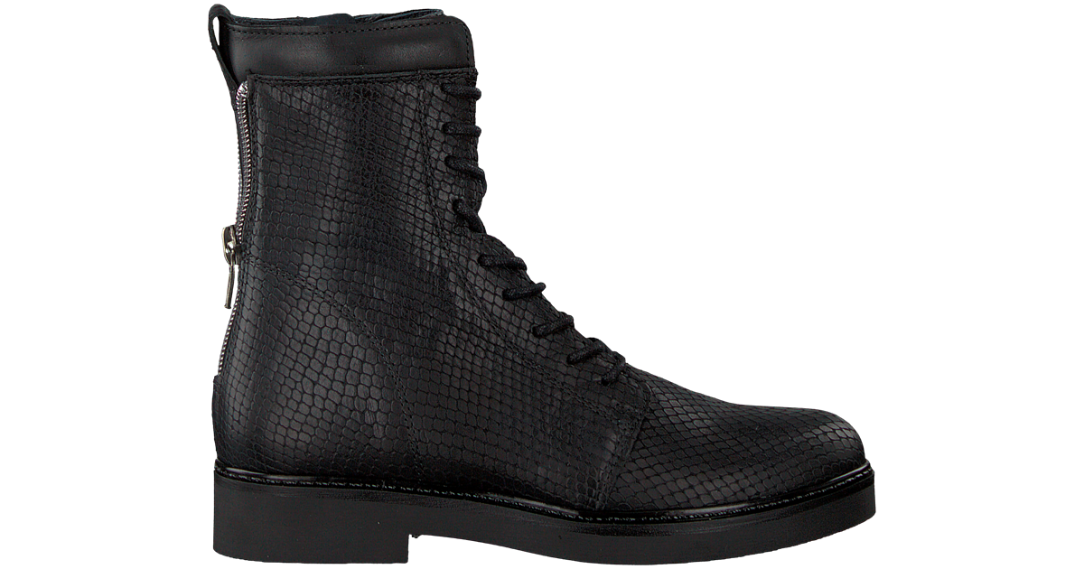 Boots HB 08 veter croco zwart Boots HB 08 veter croco zwart