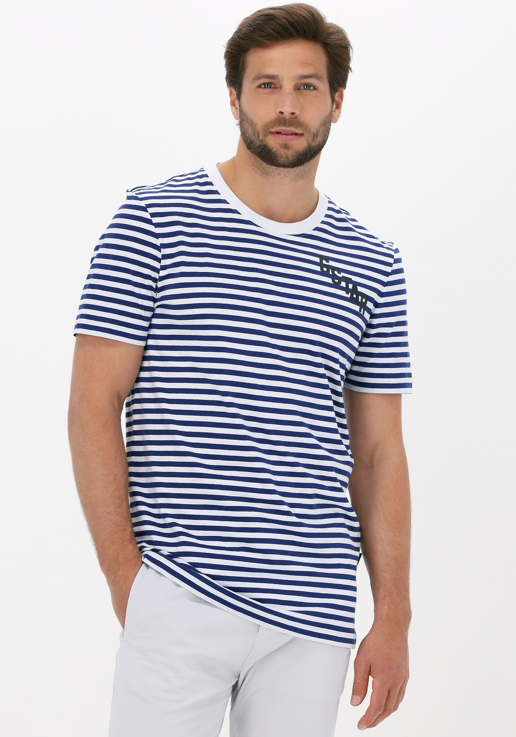 geleider uitblinken Rimpelingen Blauw/wit gestreepte G-STAR RAW T-shirt STRIPE SLIM R T | Omoda