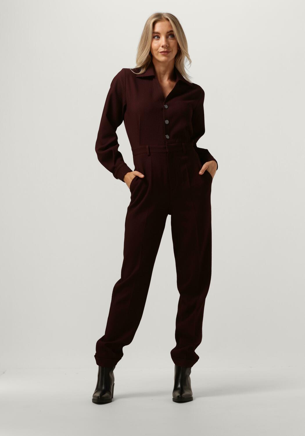 Bruine VANILIA Jumpsuit WAFEL JUMPSUIT LONGSLEEVE Omoda